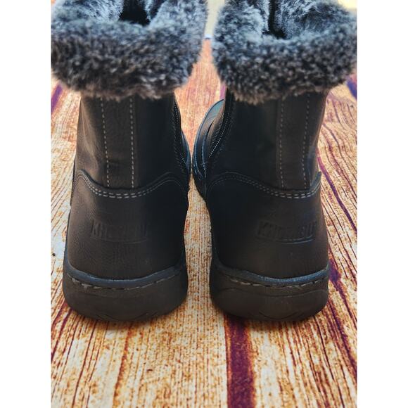 Khombu Addison Black Faux Leather Winter‎ Snow Boots Faux Fur Trimmed Women's 8M - Picture 11 of 11